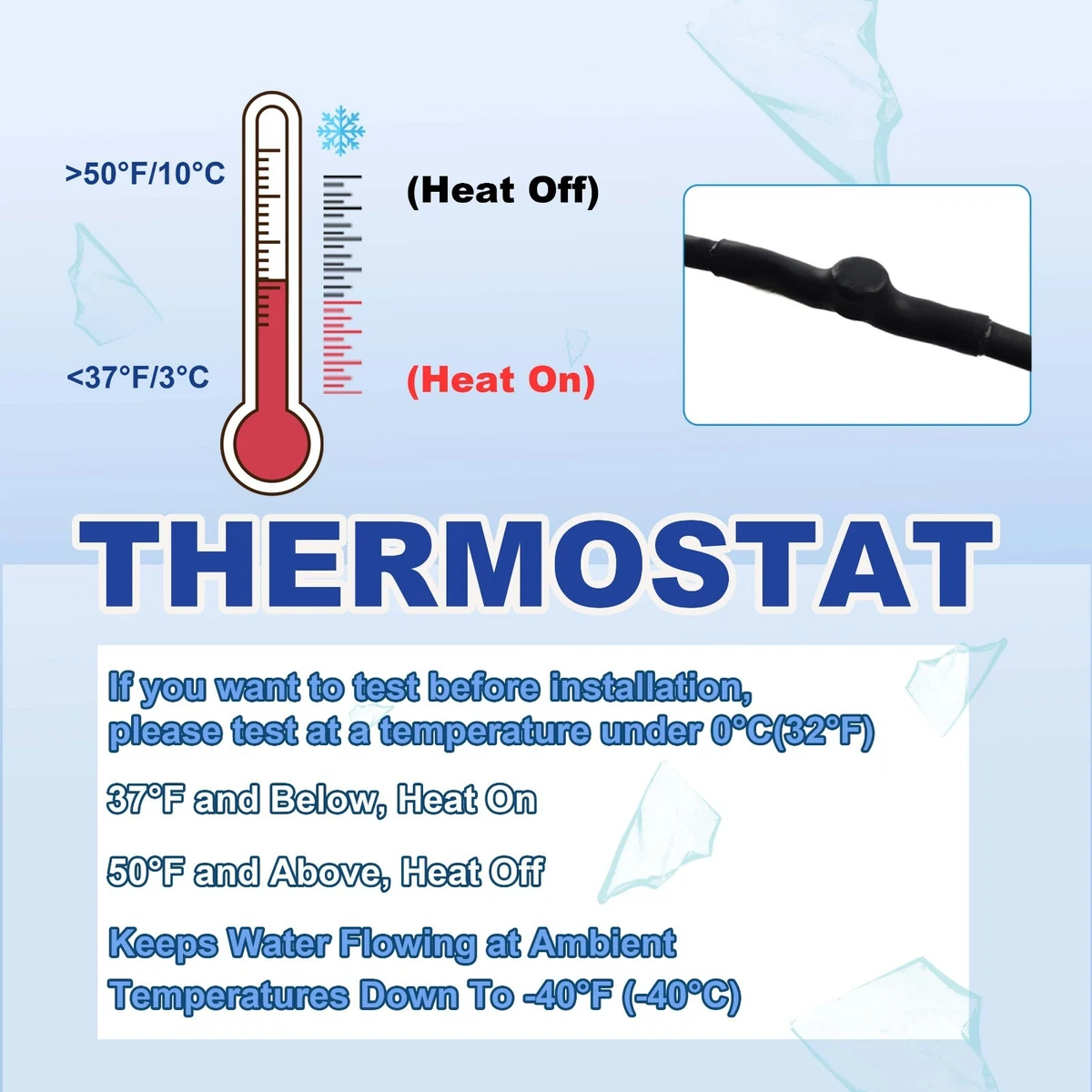 MAXKOSKO Heat Trace Cable for Pipe Freeze Protection, 120V Self-Regulating  9FT | eBay