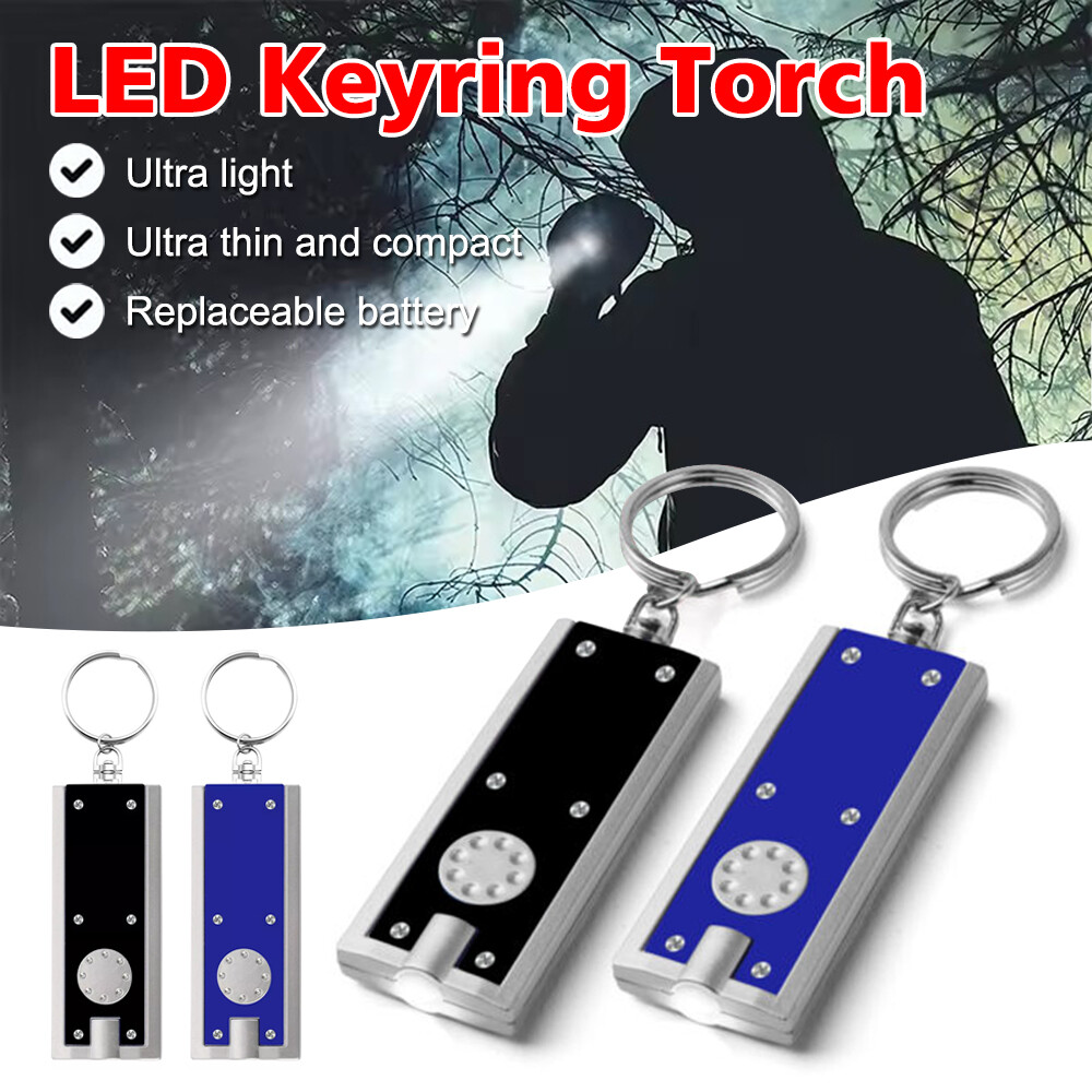 Ultra Bright 2 LED Keychain Flashlight Mini Pocket Torch for Camping