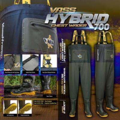 Vass Hybrid 700 Chest Wader Khaki & Black / Fishing Chestwaders