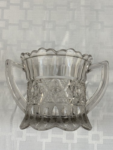 Antique EAPG Lancaster Glass Co. Sugar Bowl No. 482 aka Yukon Gold MISSING LID - Picture 7 of 15