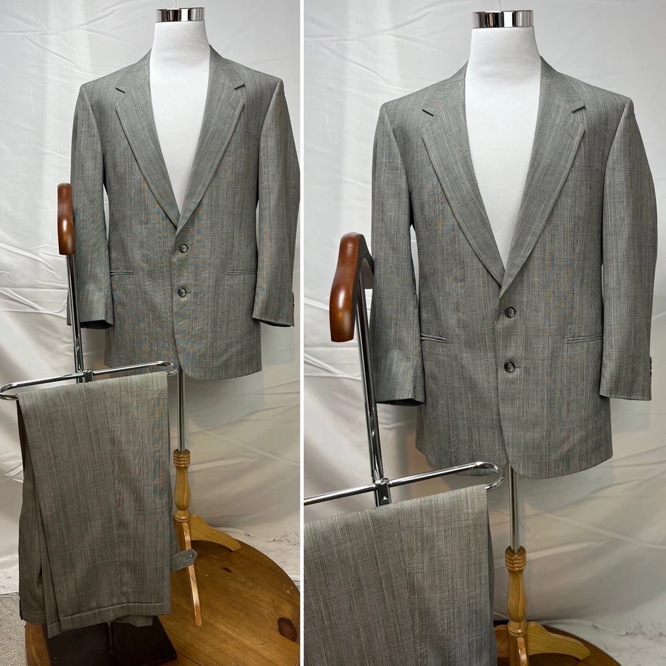 Blazer Traje De Colección Austin Reed Negro Blanco Pata de Gallo 43L 36x30 Pantalones Foto 2 de 4