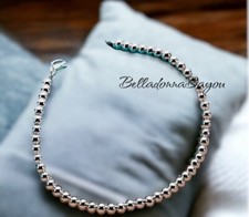 4MM Sterling Silver Ball Bead Bracelet Beaded Bracelet Trendy Bracelets