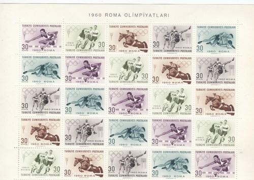 Turkey 1960 Rome Olympic Games Sheetlet MNH VF