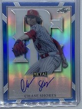 2021 LEAF PERFECT GAME METAL BLUE REFRACTOR CHASE SHORES AUTO 18/30