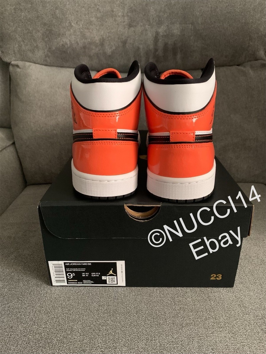 Size 9.5 - Air Jordan 1 SE Mid Turf Orange for sale online | eBay