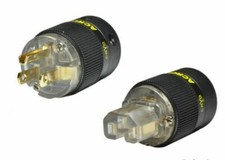 1Set Gold Plated US main AC Power Plug IEC Female Connector