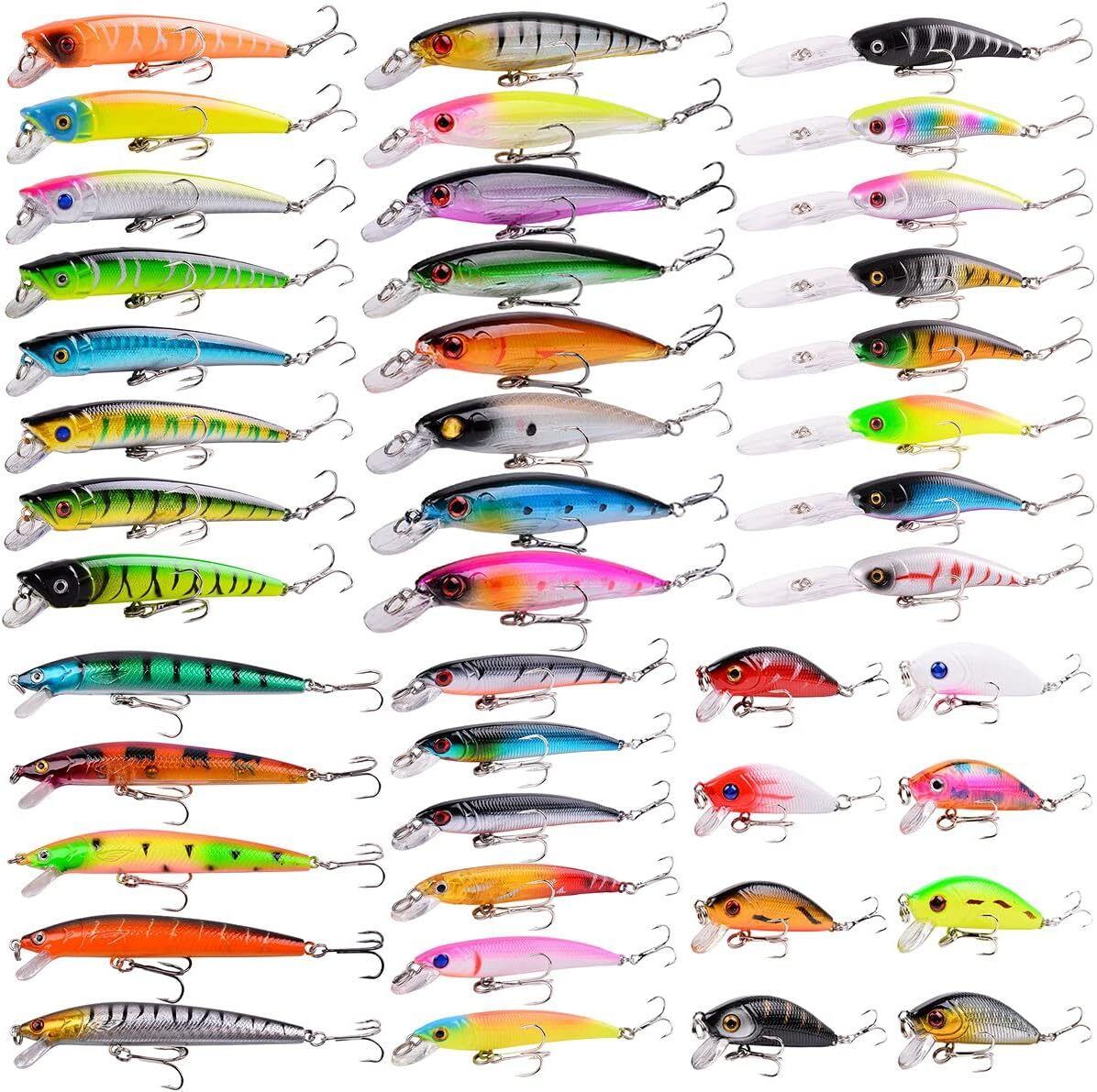 Hybrid jig set with hooked minnows, poppers, crankbaits - Image 1