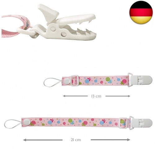 PREMYO 4 Pack Baby Schnullerkette Mädchen - Schnullerband mit Clip Verstellbare - Bild 3 von 8