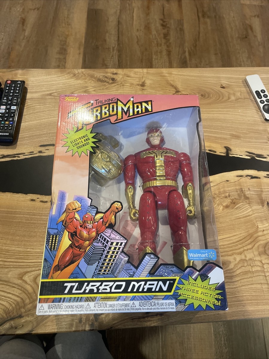 Talking Turbo Man Action Figure Walmart Exclusive Funko NIB Talking Turbo Man Action Figure Walmart Exclusive Funko NIB