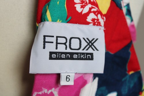 Vtg 90s Froxx Ellen Elkin 6 Bright Floral Tank Open Back Midi Dress USA - Picture 8 of 9