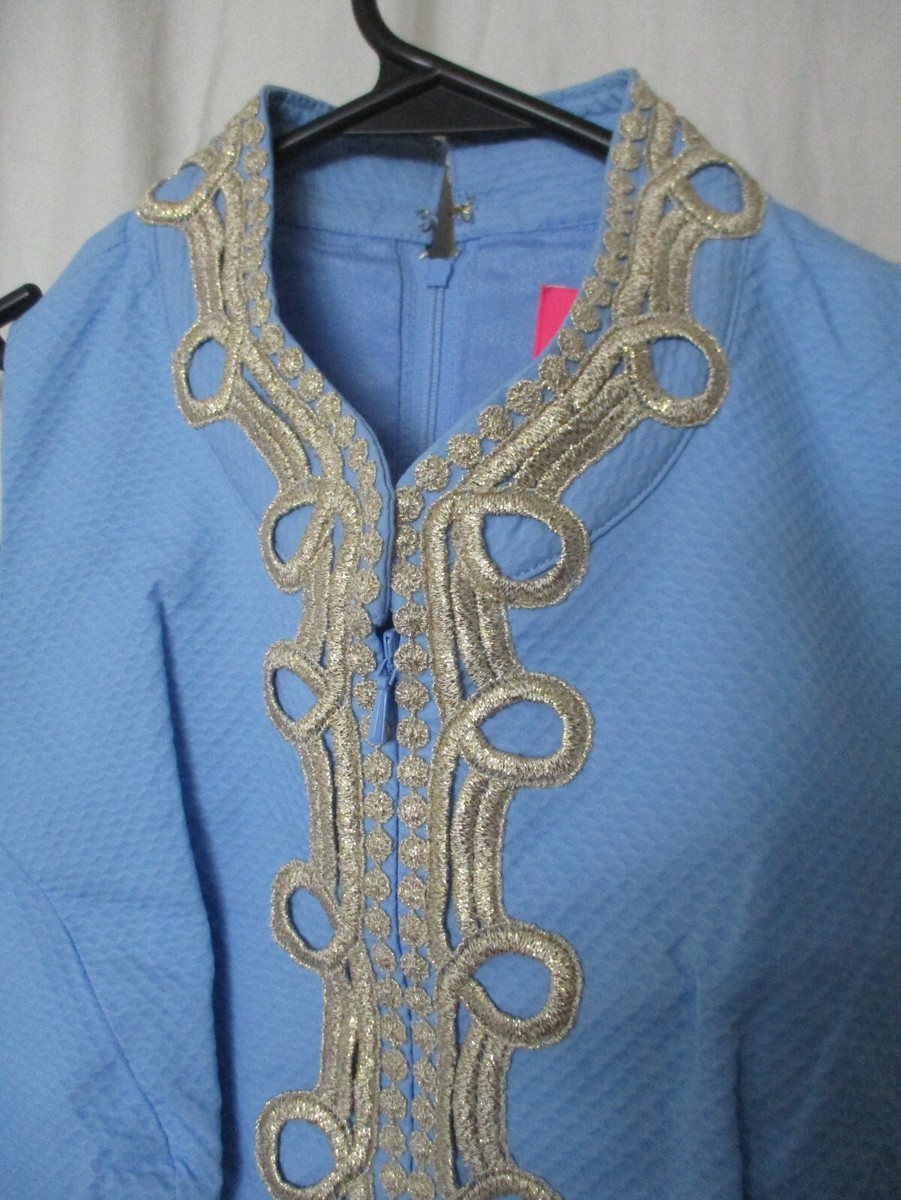 Lilly Pulitzer 2 women's blue gold dress new with tag | eBay