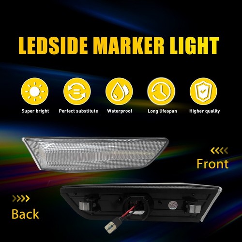 White Front LED Side Lights Marker L&R Fit 2002 03-2007 Skyline Nissan V35 Coupe - Picture 9 of 15