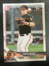 2018 Bowman Prospect 1st card, Baltimore Orioles - CADYN GRENIER #BD-134