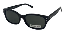 Michael Stars Womens  Sunglass Plastic Rectangle Black, Smoke Lens Tardy