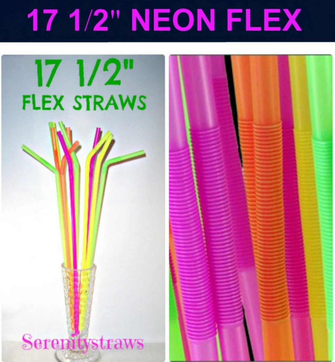 Silicone Straw - Flexible & Reusable Drinking Straws with Cleaning Brush  for Toddlers & Kids - With Bendable Tips – Soft, Food-Safe Material, No BPA  