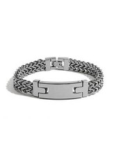 NEW G BY GUESS DANNY GUNMETAL,GRAY,HEMATITE TONE,ID PLATE,CHUNKY CHAIN BRACELET