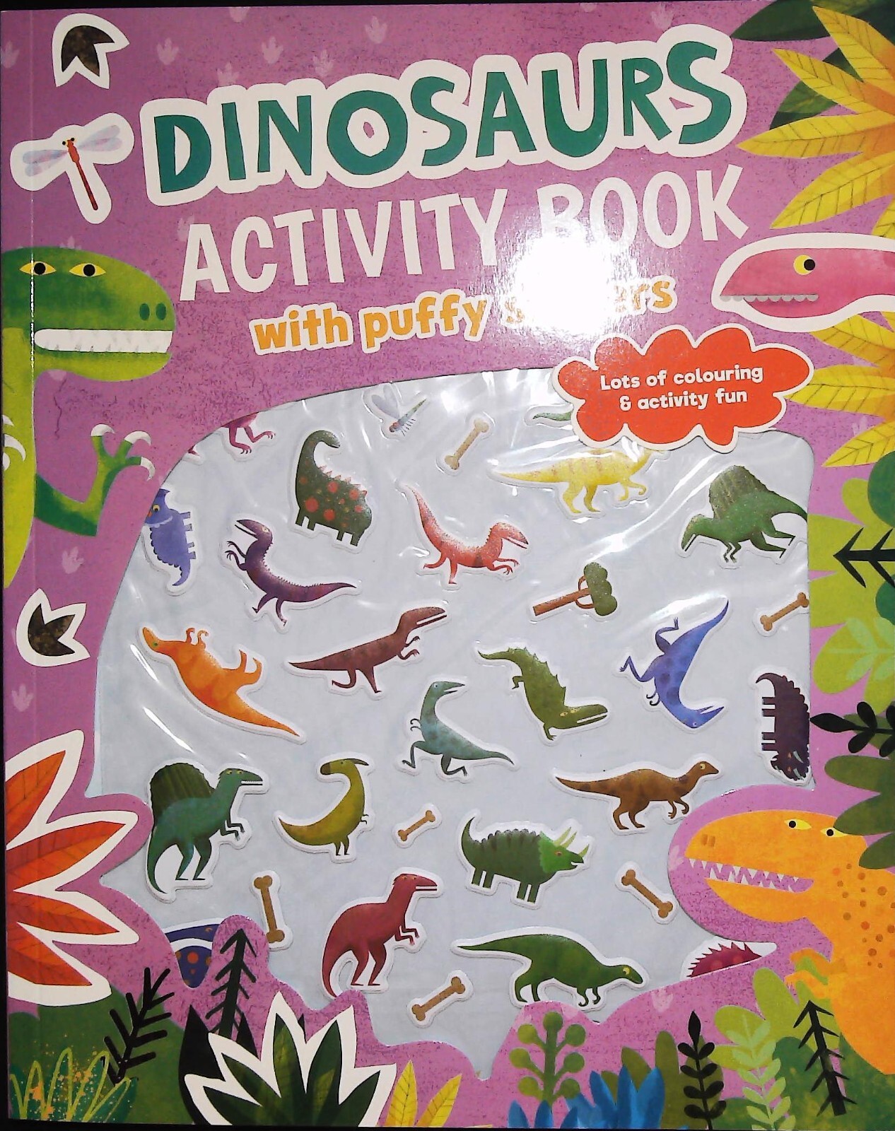 Dinosaurs Activity Book with Puffy Stickers NEW A4 Kids Children age 4+