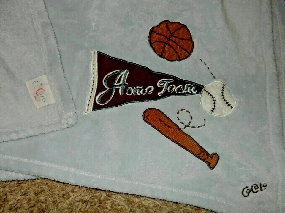 Bate de béisbol deportivo 6D COCALO equipo local pelota azul felpa polar cuna bebé manta Foto 2 de 4