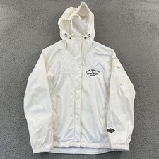 Columbia Jacket Womens Medium White Hooded Omni-Tech Rain Waterproof Outdoor Zip