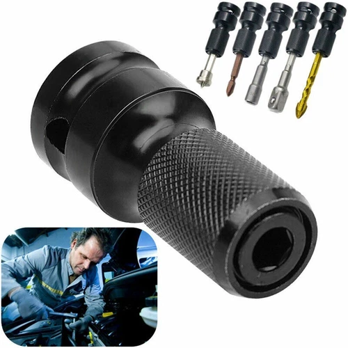 Wrench Hex Drill Chuck Converter Change Socket Adapter 1/2inch Drive to 1/4inch