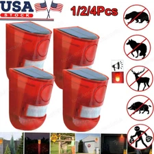 Solar Alarm LED Light Solar Strobe Light Wireless Motion Sensor Detector Outdoor