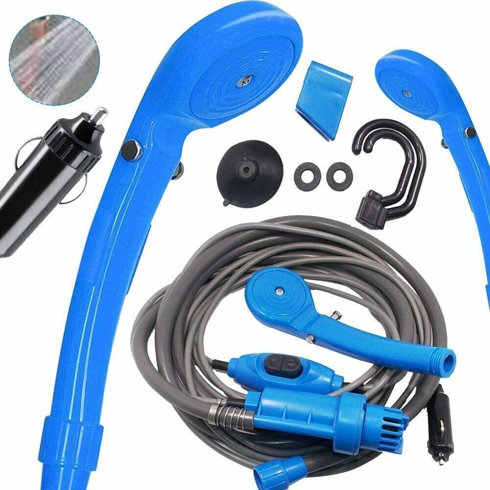 Portable 12V Car Camping Shower Outdoor Camper Caravan Hiking Clean