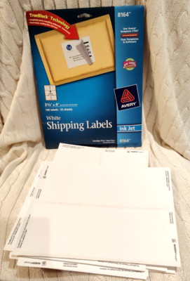Avery TrueBlock 3 1/3'' x 4'' Permanent Inkjet Shipping Label - White, Pack of 132