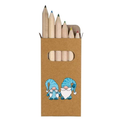 6 x 'Gonk Couple' Short 85mm Pencils / Coloured Pencil Set (PE00072596)
