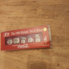 COCA-COLA COKE OLYMPIC TORCH RELAY 1996 GAMES ATLANTA PINS set of 5 . NIP