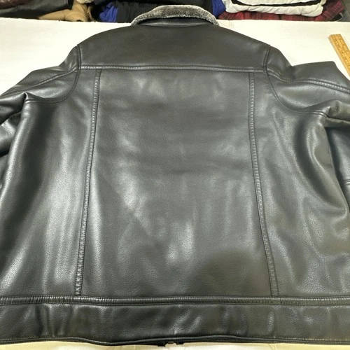 Roundtree & Yorke Big Man Faux Fur Jacket Fleece Lined Heavy Weight Black 2XB image 18