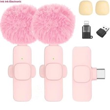 Wireless Microphone Mini Mic for iPhone/Android Phone, LED Display Lavalier Micr