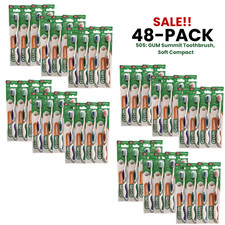 SALE 48-PACK Sunstar GUM 505 Summit Toothbrush Soft Bristles, Compact Head