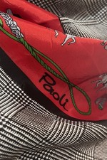 Vintage Paoli Houndstooth Equestrian Preppy Scarf Classic  Timeless Look 