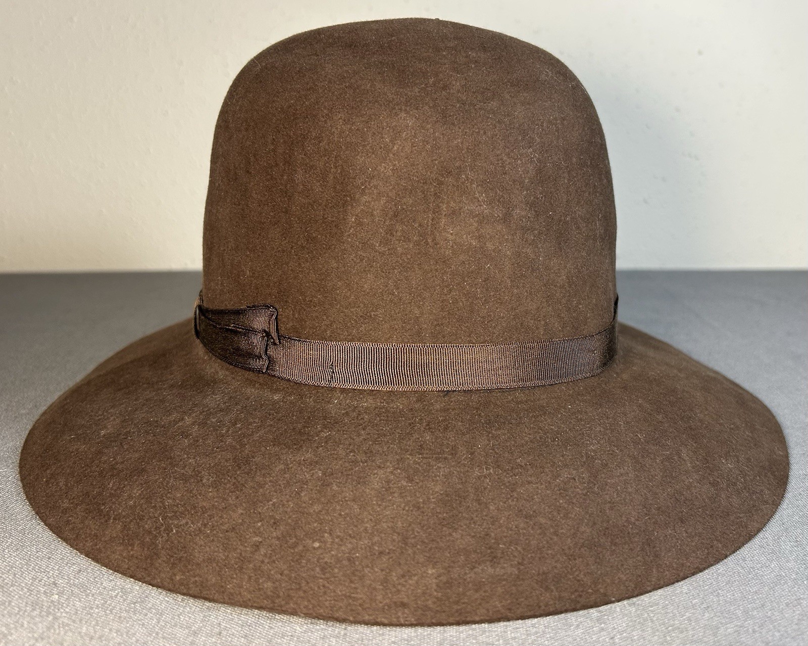Vintage Ralph Lauren Polo Fur Felt Open Crown Fedora Hat 7.5 England Sable Brown image 4