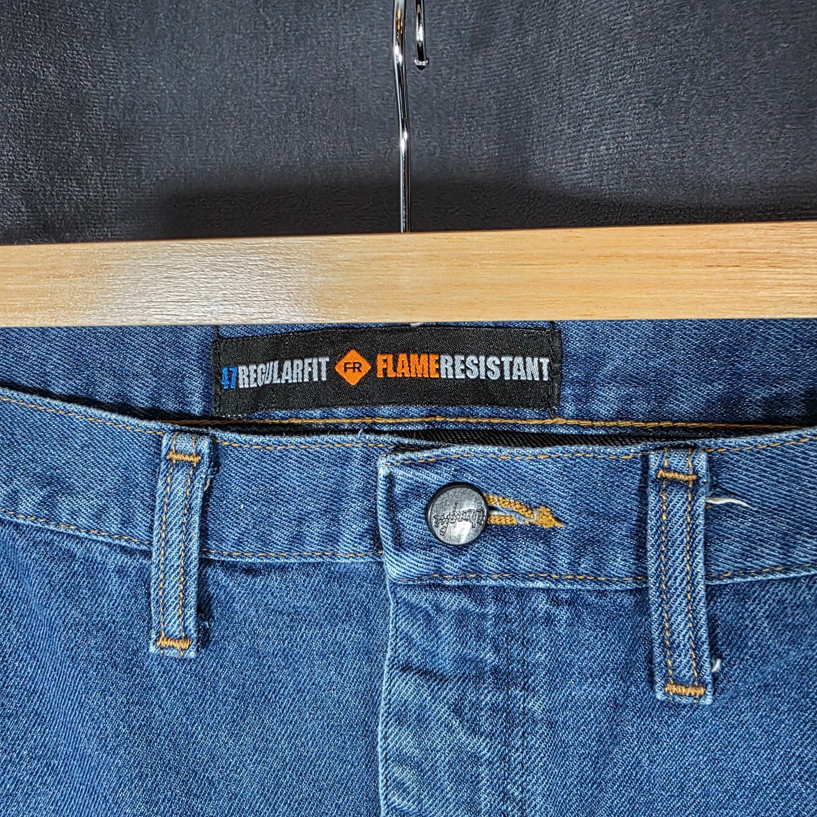 Wrangler FR Flame Resistant Jeans Men’s W44 L32 Black Straight Cotton Denim image 6