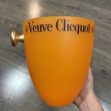 Veuve Clicquot French Champagne Orange Ice Bucket Chiller with Knob Handle Wine