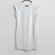 Express Off-White Sheath Midi Dress Cap Sleeve Dressy  Career Preppy Women Sz S