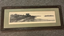 Antique Signed JO Anderson Etching Landscape Framed 