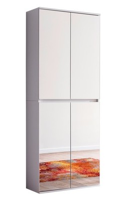Garderobenschrank Mehrzweckschrank Hochschrank Schuhschrank |  weiß Spiegeltür