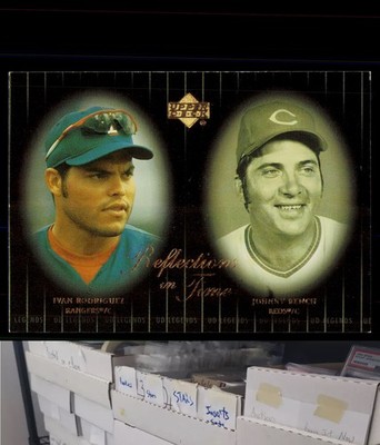 2000 Upper Deck Legends #R4 Ivan Rodriguez / Johnny Bench Ref in Time - SV