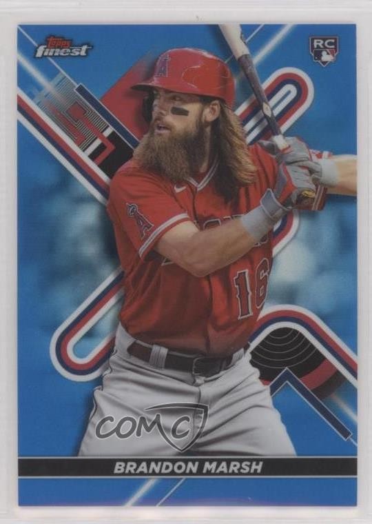 2022 Topps Finest Blue Refractor 15/150 Brandon Marsh #11 qf6
