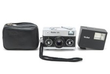 [MINT w/Flash] Rollei 35 Silver Film Camera Tessar 40mm f3.5 From JAPAN