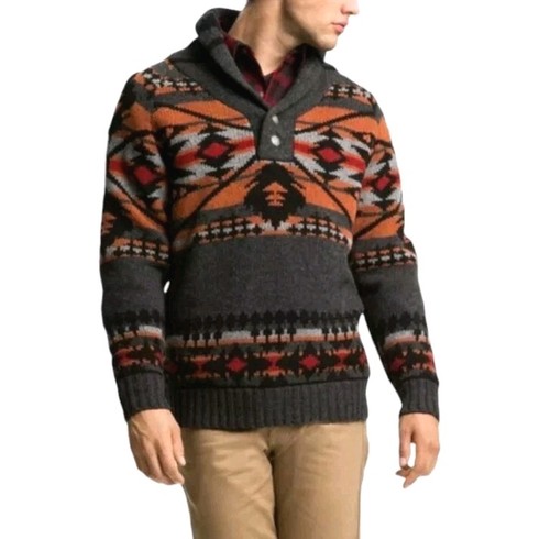 Pendleton Sweater Men's Medium Shawl Pullover 100% Lambswool Southwestern - Picture 14 of 14