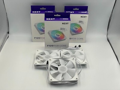 NZXT F120 RGB Core Fluid Dynamic Bearing 120mm Case Fan - White (Set of 3)