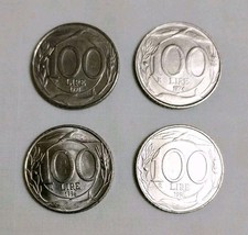 4 Monete Da 100 Lire (Delfino) Repubblica Italiana - 1993 - 1994 - 1996 - 1998.