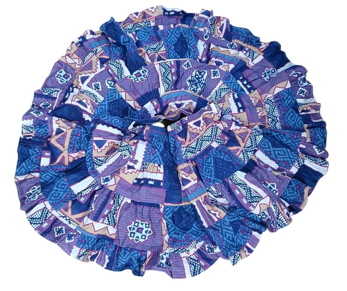 Circle T Patchwork Full Circle skirt Southwestern… - image 1