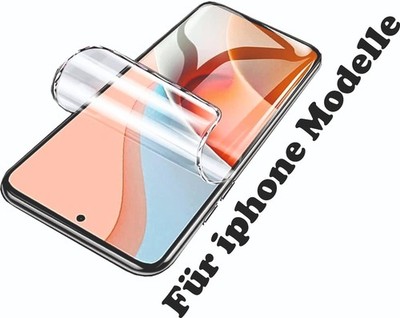 Unsichtbarer 2er Schutz Hydrogel Folie für Apple iPhone Volle Abdeckung