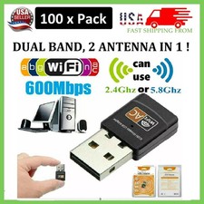 100 x Mini Dual Band 600Mbps USB WiFi Wireless Adapter Network 2.4/5GHz 802.11ac