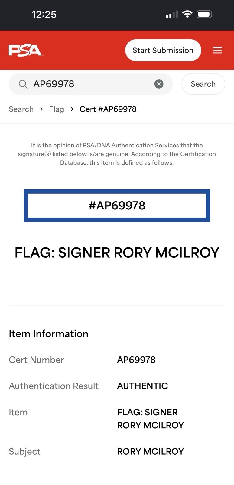 Rory McIlroy Signed 2025 Masters Flag - PSA CERTIFIED COA - GRAND SLAM - AMAZING view 7