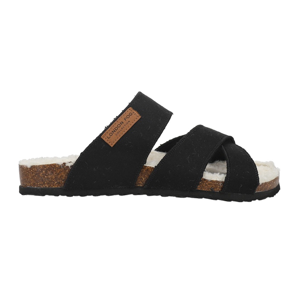 London Fog Lfm Joe Cork Footbed  Mens Black Casual Sandals CL30396M-B
